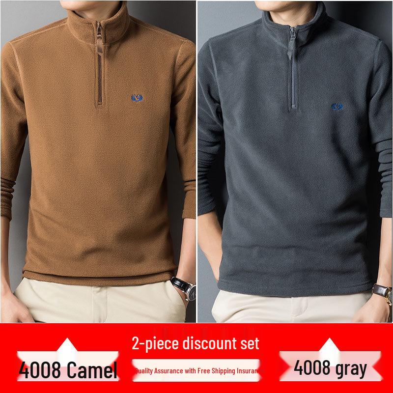 Men's Autumn/Winter Woodpecker Polartec Half-High Collar Zipper Fleece Hoodie