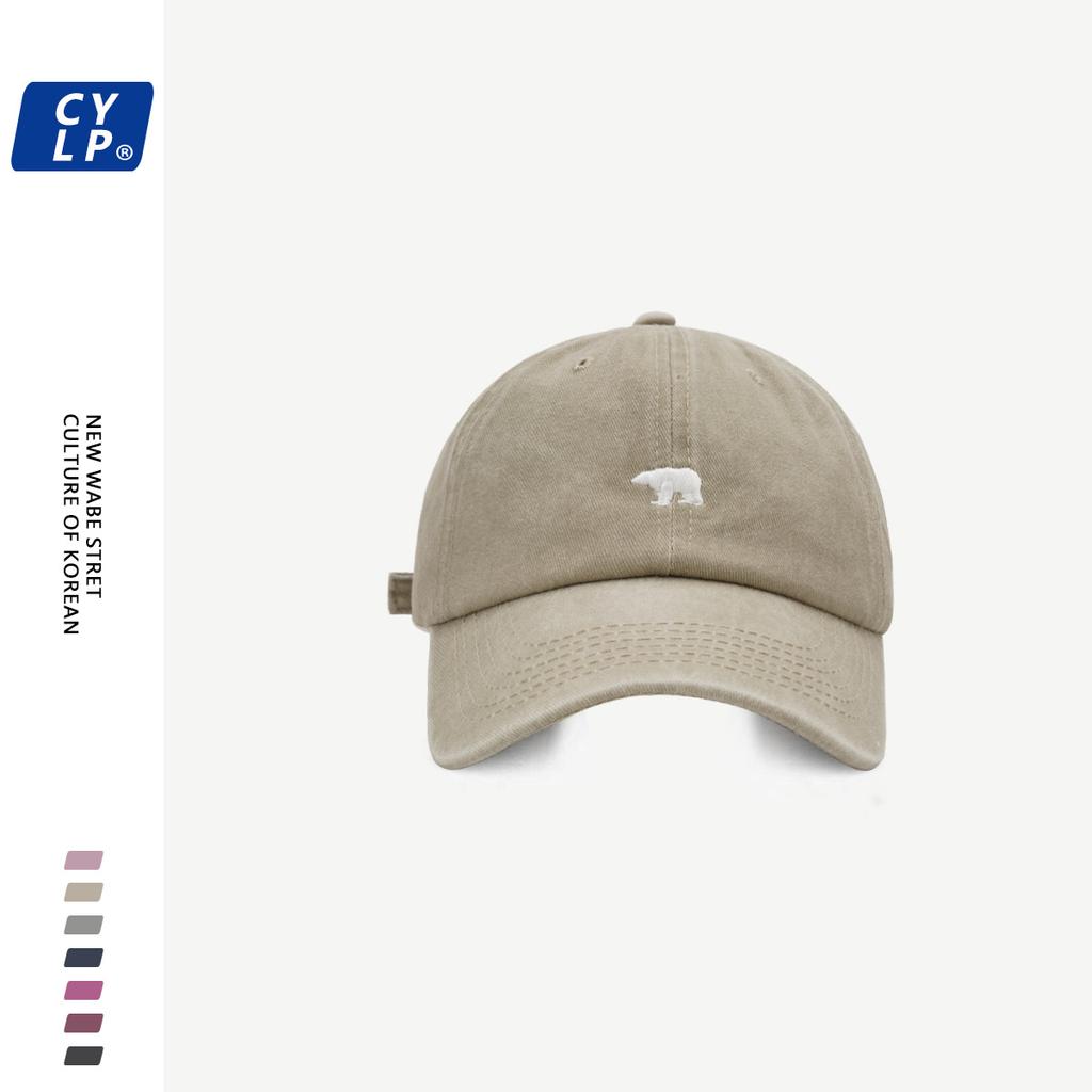 Модная бейсболка в стиле ретро, мужская и женская, весенне-летняя, с козырьком, корейская версия, вышитая в виде белого медведя