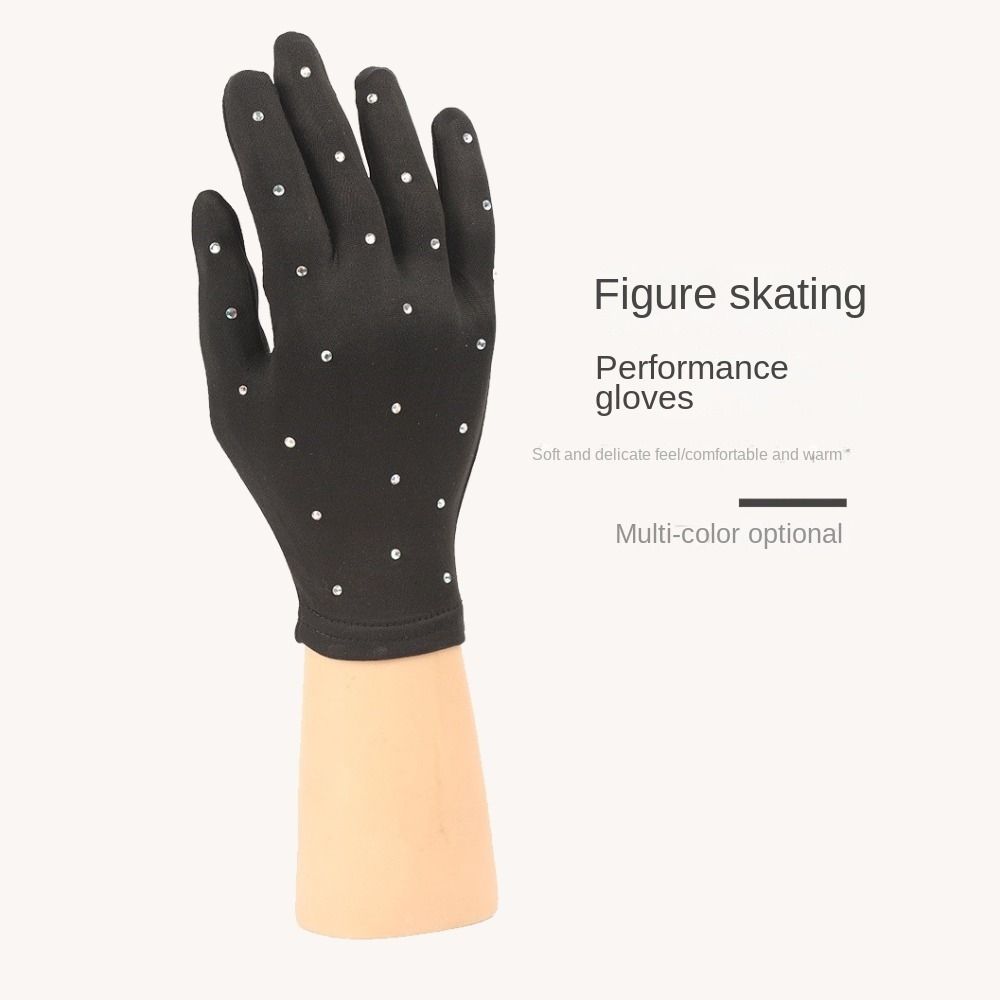 Элегантные тренировочные перчатки для фигурного катания, блестящие наручные перчатки для фигурного катания, детские перчатки