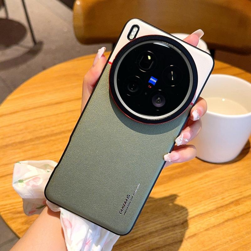 Двухпигментный кожаный чехол для объектива с приподнятой защитой для камеры VIVO X200 Ultra X200s X200 Pro X100s X100