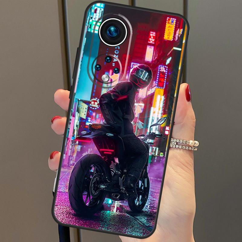 Неоновый мотоциклетный байкерский чехол для Huawei P40 Lite P20 P30 Pro Nova 9 Nova 5T P Smart 2019, чехол для Honor 50 8X 9X 10i