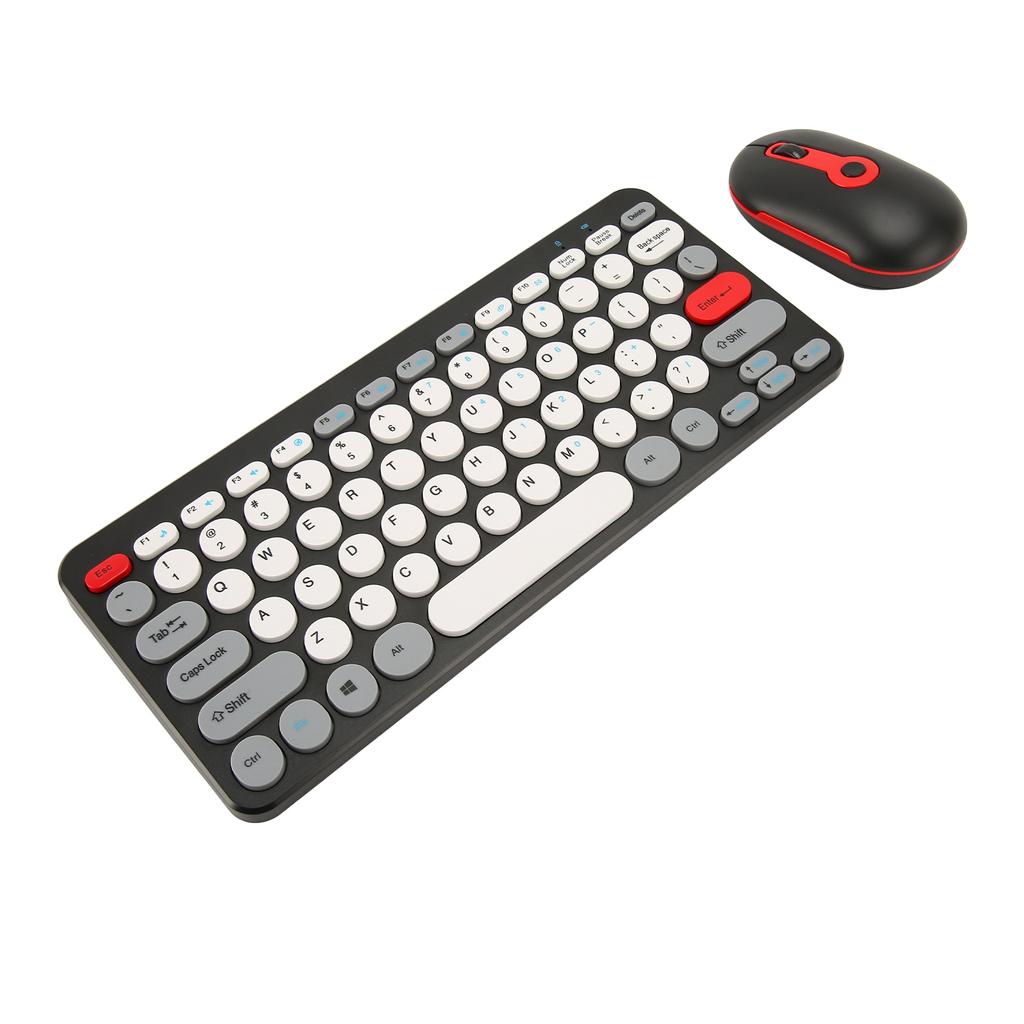 Wireless Keyboard Mouse Set Stylish Slim Round Keycaps   Ergonomic 2.4G Keyboard Mouse Combo for Desktop PC Computer