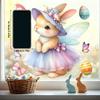 Easter 2026 Window Stickers Cute Angel Bunny Static Cling Decals for Bedroom Living Room Home Decor