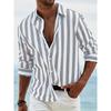 Striped Color Blocked Long Sleeved Shirt for Men In Spring Simple Solid Color Shirts Men’s