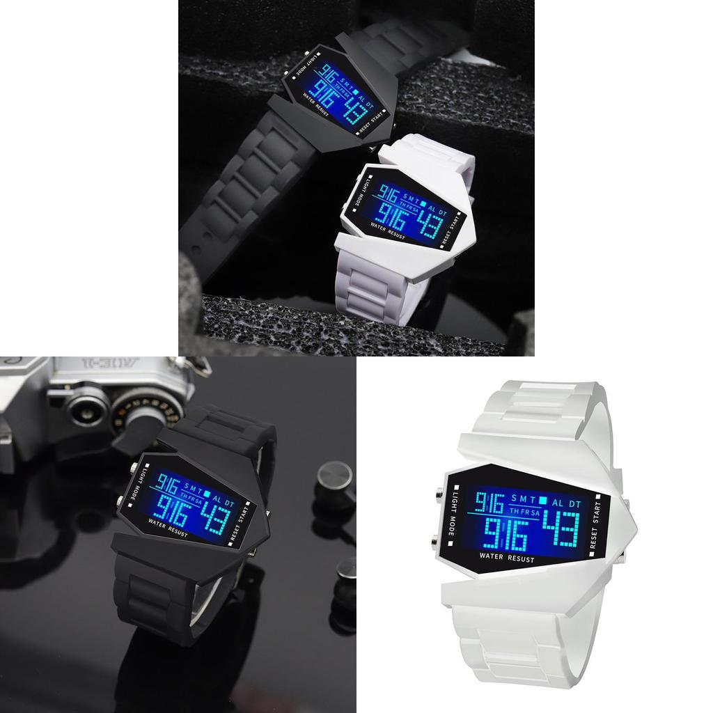 Night Glow Multifunctional Square Fighter Jet Watch For Men Women Kids And Teens Sport Style