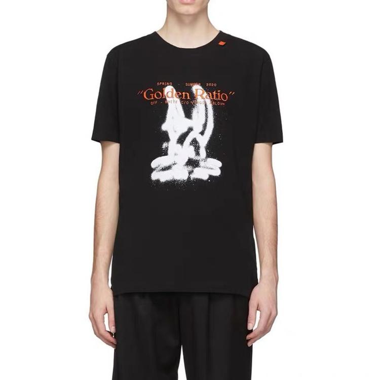 Off-White Футболка свободного покроя Harry The Bunny, черная, мужская, уличная, OMAA027R201850091001