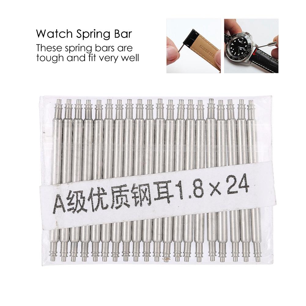 20 шт., пружинные стержни для часов, ремешок для часов, ремешок для наручных часов, стальной ремешок для ремонта инструментов (1.8*24)
