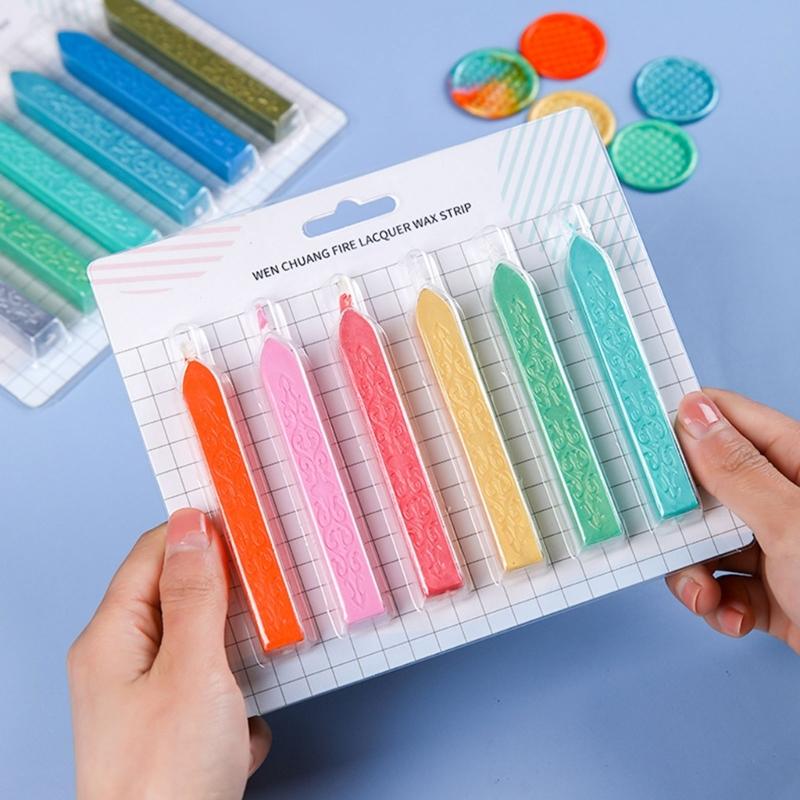 6 шт. Сургучная палочка, Сургучная палочка с фитилем для печати сургучной печатью, Свадебные приглашения, Украшения для упаковки