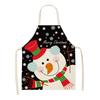 Linen Santa Kitchen Apron Christmas Snowman Unisex Dinner Party Cooking Bib Christmas Tree Apron Cleaning Apron