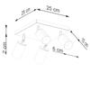 Spot Sufitowy Czarny Kwadratowy Poczwórny Złote Klosze 4Xgu10 10W Winx Sl.1386 Sollux Lighting