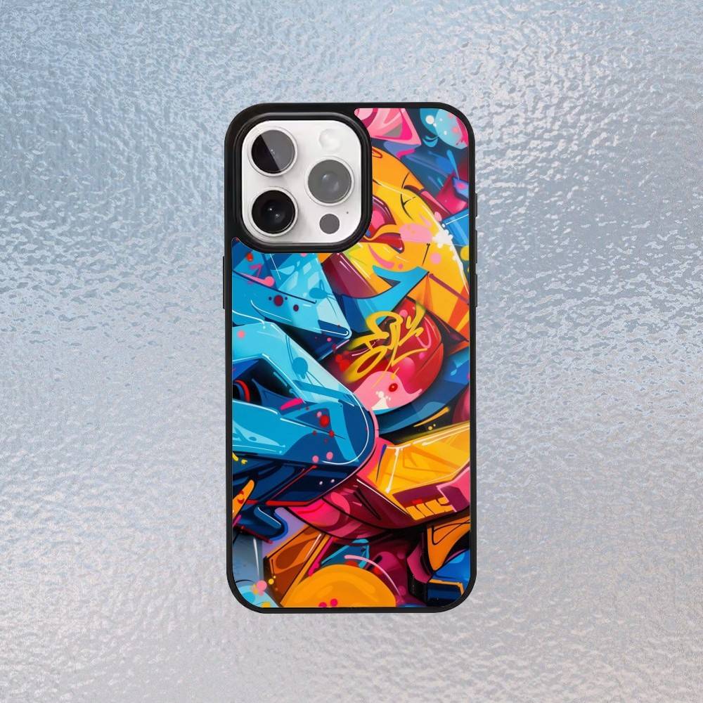 Крутой Цветной Граффити Чехол Для Телефона iPhone17,16,15,14,13,12,11 Plus,Pro Max Магнитный Magsafe Беспроводная Зарядка