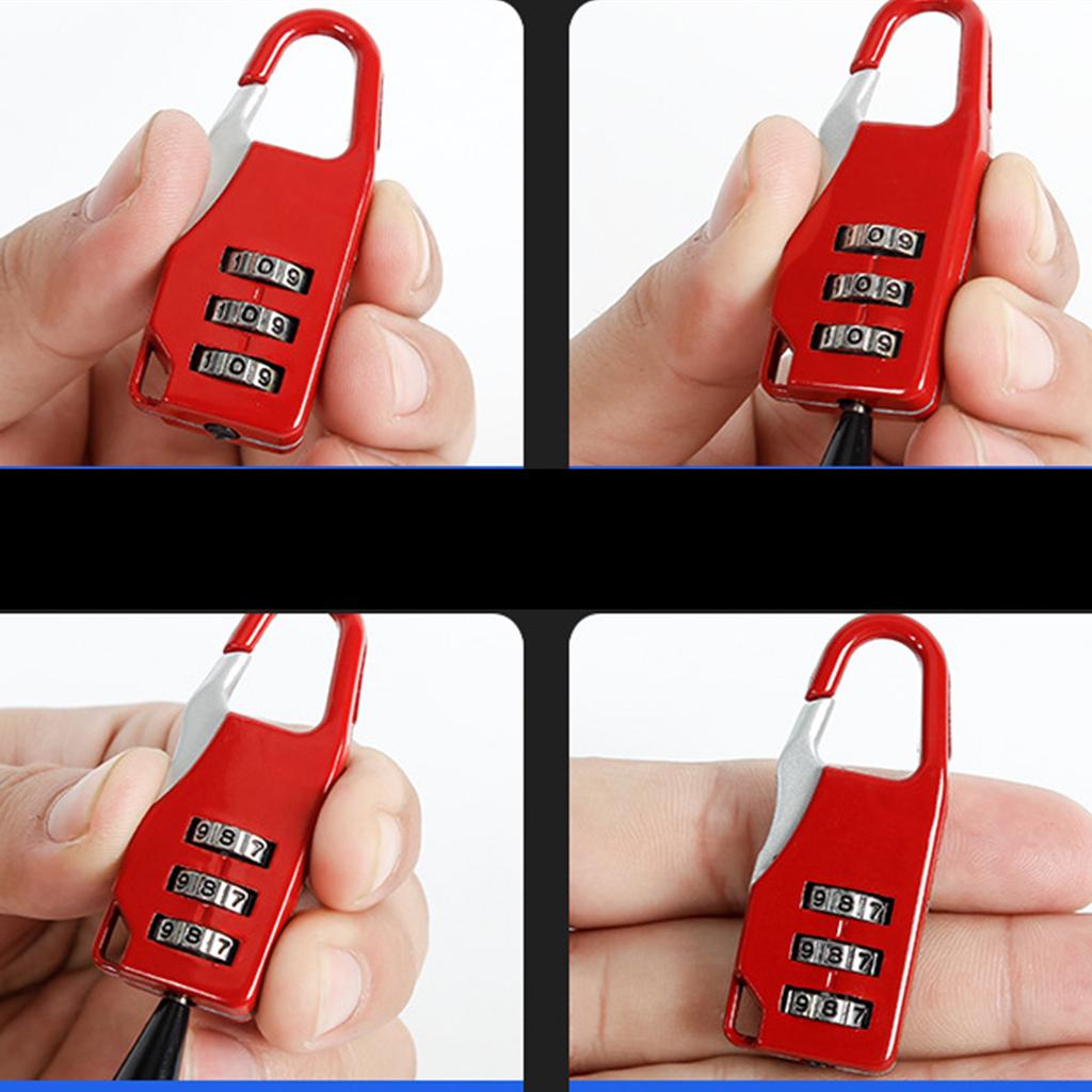 Мини-навесной замок Маленькие замки с 3-значным кодовым замком без ключа Защитный замок для дневника, рюкзака, багажа, чемодана, молнии