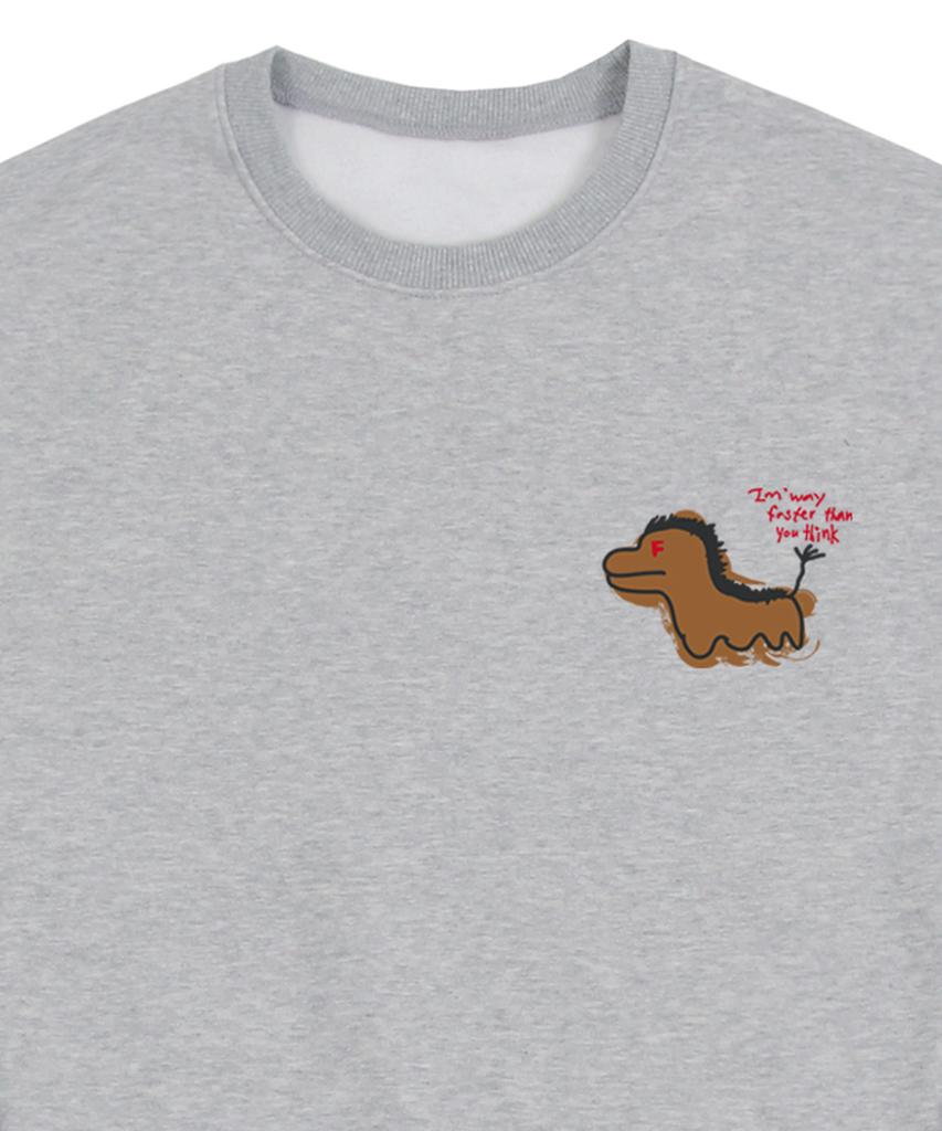 GRAVER [Unisex] Fast Horse Sweatshirt_Gray
