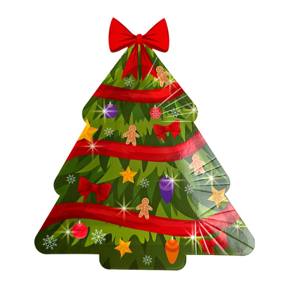 10pcs Cute Christmas Tree Paper Plates Disposable Holiday Dinnerware For Party And Cake Snacks For Celebrations And Family Gatherings