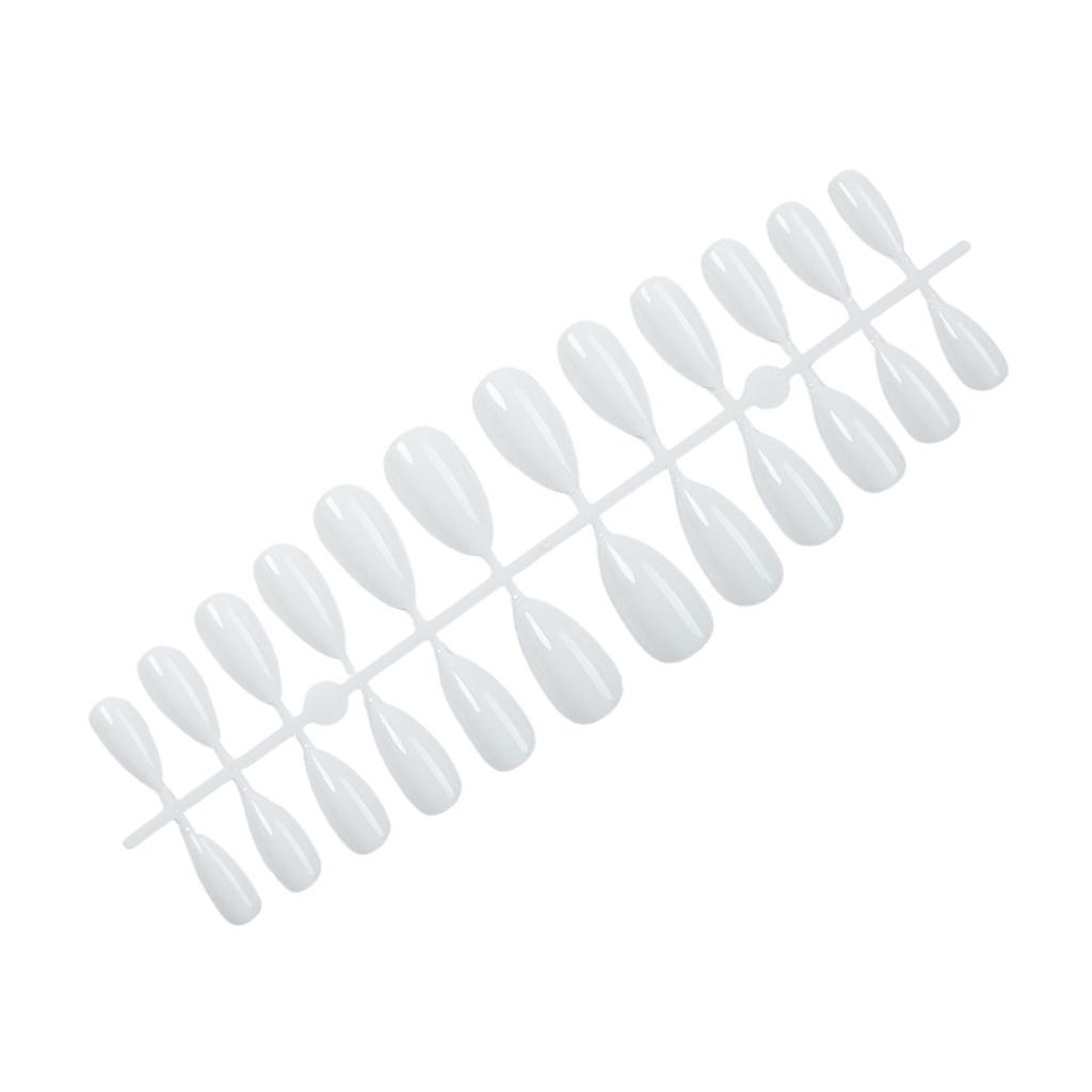 Solid Glossy Milky White Fake Nails Natural-looking Easy to Take on and Apply for Shopping Traveling Dating