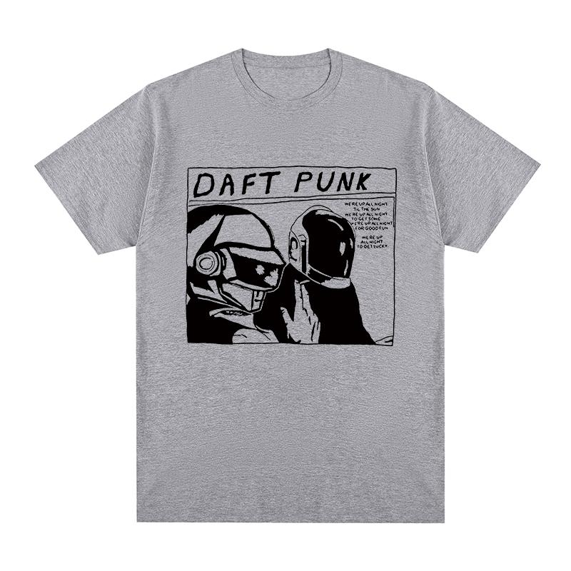 daft punk Vintage Tshirt French electronic music Clothing New Arrival Cotton Men T shirt New Tee Tshirt Womens Tops