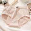 Милое женское нижнее белье из чистого хлопка, простые дышащие трусы со средней талией, дышащие кружевные края, сексуальные трусы для девочек