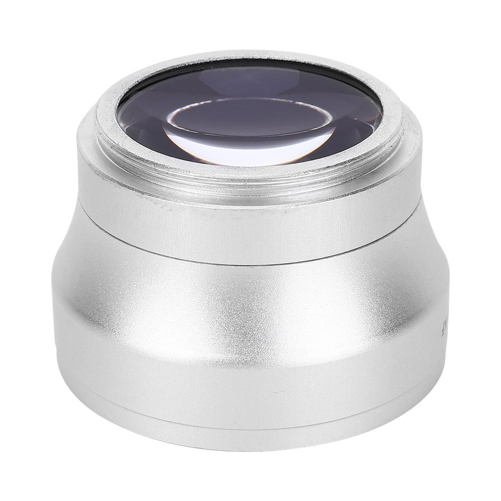0.45X Silver Optical Glass Camera Wide Angle Magnification Additional Lens for 37mm Camera Lenses