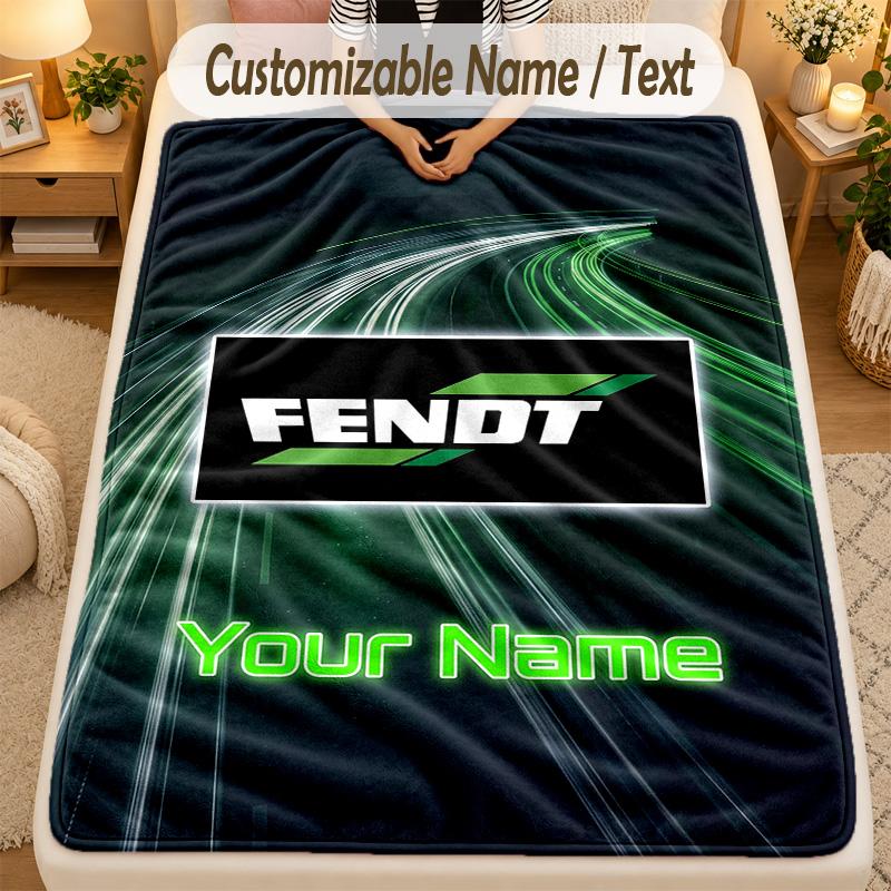 Flannel BlanketFendt Custom Name Text Personalized Soft Warm Throw Blanket Home Decor Gift