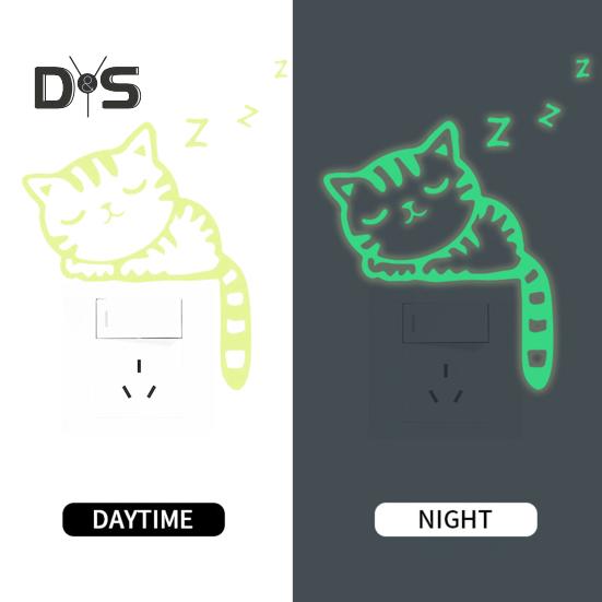 Простая в использовании наклейка с мультяшным переключателем, не выцветающая, уникальные настенные художественные наклейки, наклейка на переключатель