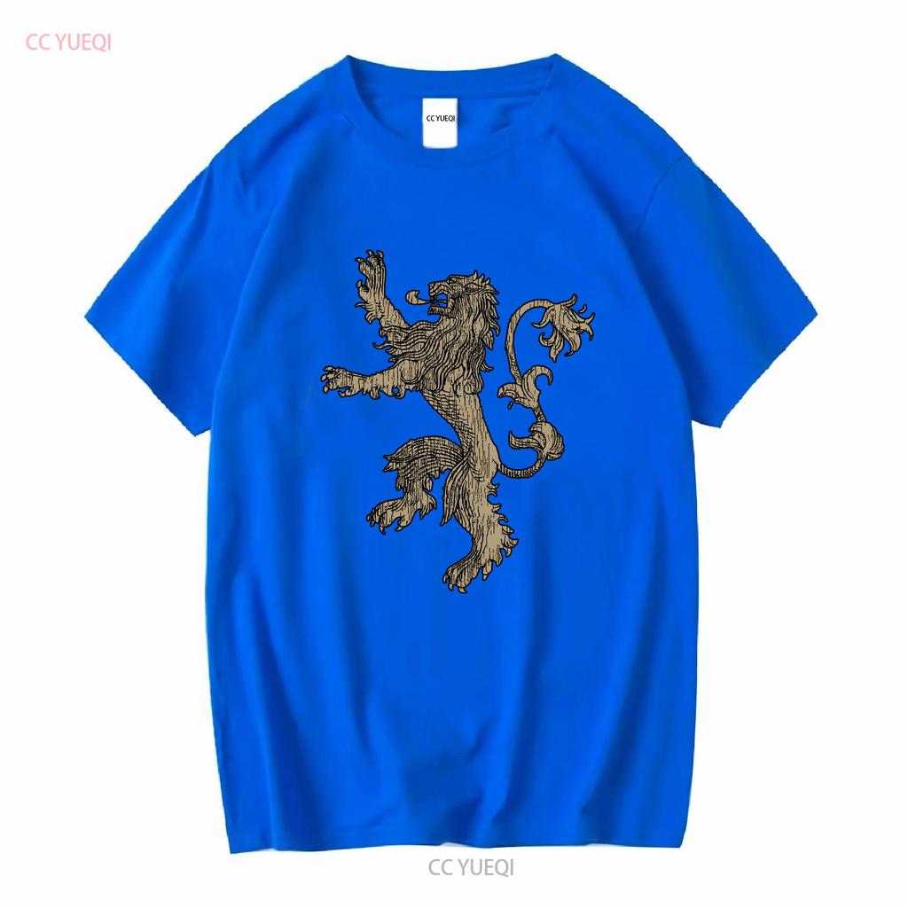 House Lannister T Shirt Thrones Dragon Symbol Distressed 3213 vintage Washed Slightly Top For Everyday Wear Breathable Unisex