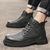 Martin Boots Men's High-top Casual British Style Tooling Boots Non-slip and Wear-resistant Outdoor Trend Versatile Lace-up Heightening Men's Boots