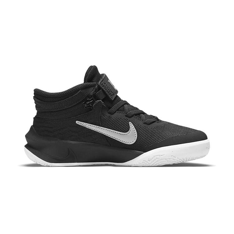 (PS) Nike Team Hustle D10 FlyEase 'Черный Металлик Серебристый' Детские DD7302-004