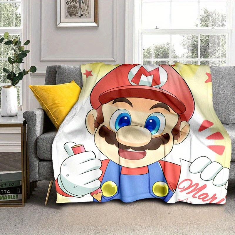 1 шт. Плюшевое одеяло Super Mario - Мягкое и удобное, подходит для всех сезонов, Идеальная идея для подаркаB0608m