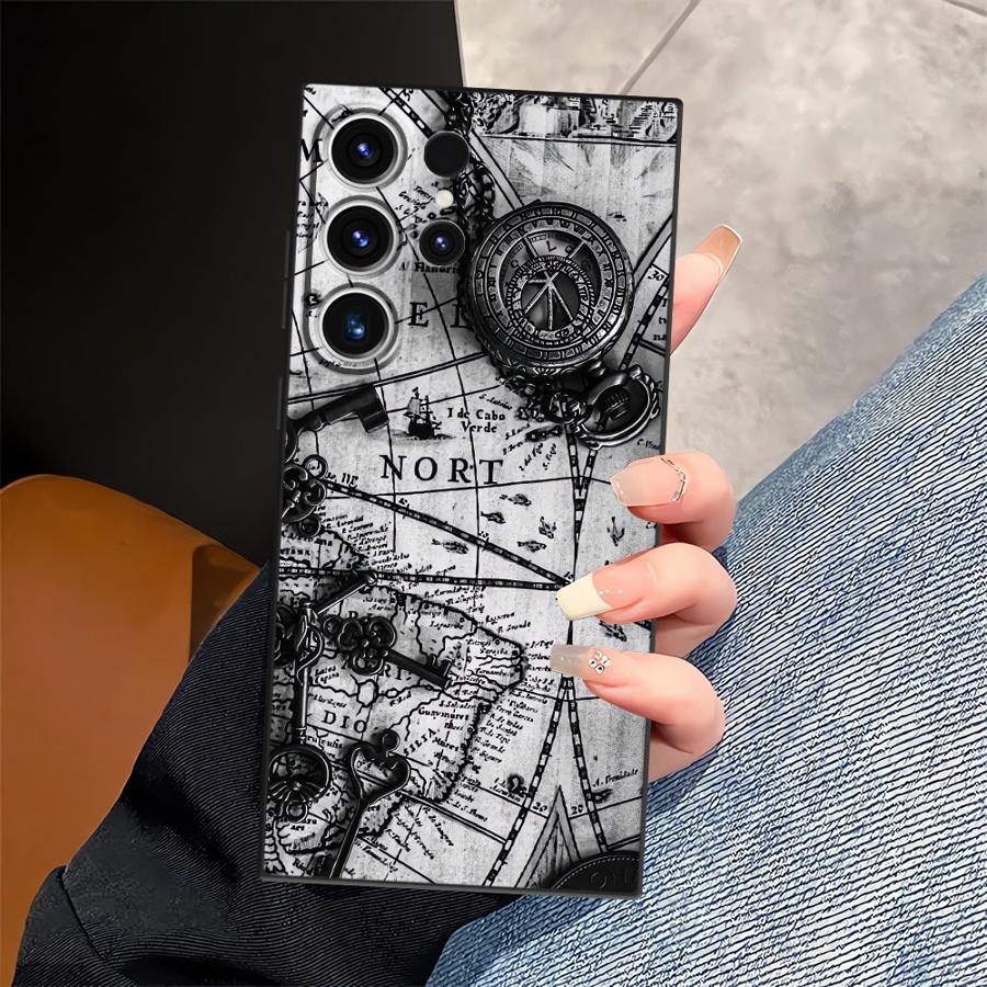 Ретро Карта Стол Чехол для Телефона для Samsung Galaxy S26 Ultra S21 FE Note 20 8 9 10 S24 S25 Plus S23 S10 S9 S20 Ultra