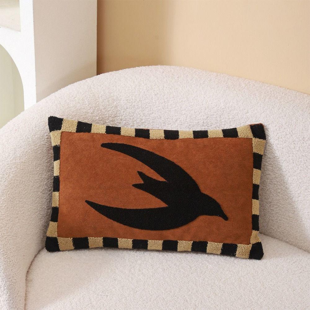 Embroidery Design Animal Pillow Cover Nordic Style Sofa Cushion Pillow  For Sofa
