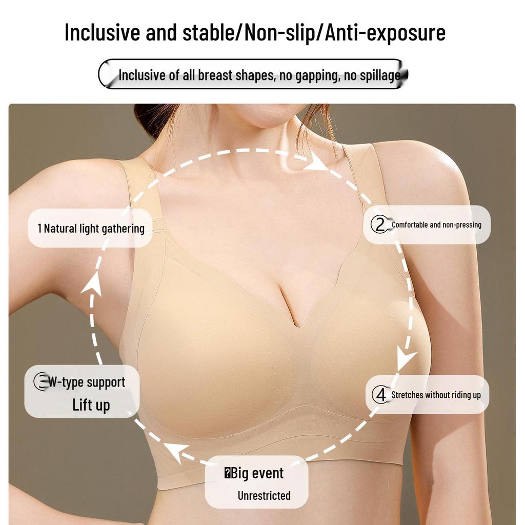 Plus Size Full Coverage Invisible Bra: Lifts, Supports, Anti-Sagging, Thin Cup, Seamless Fit for Large Busts