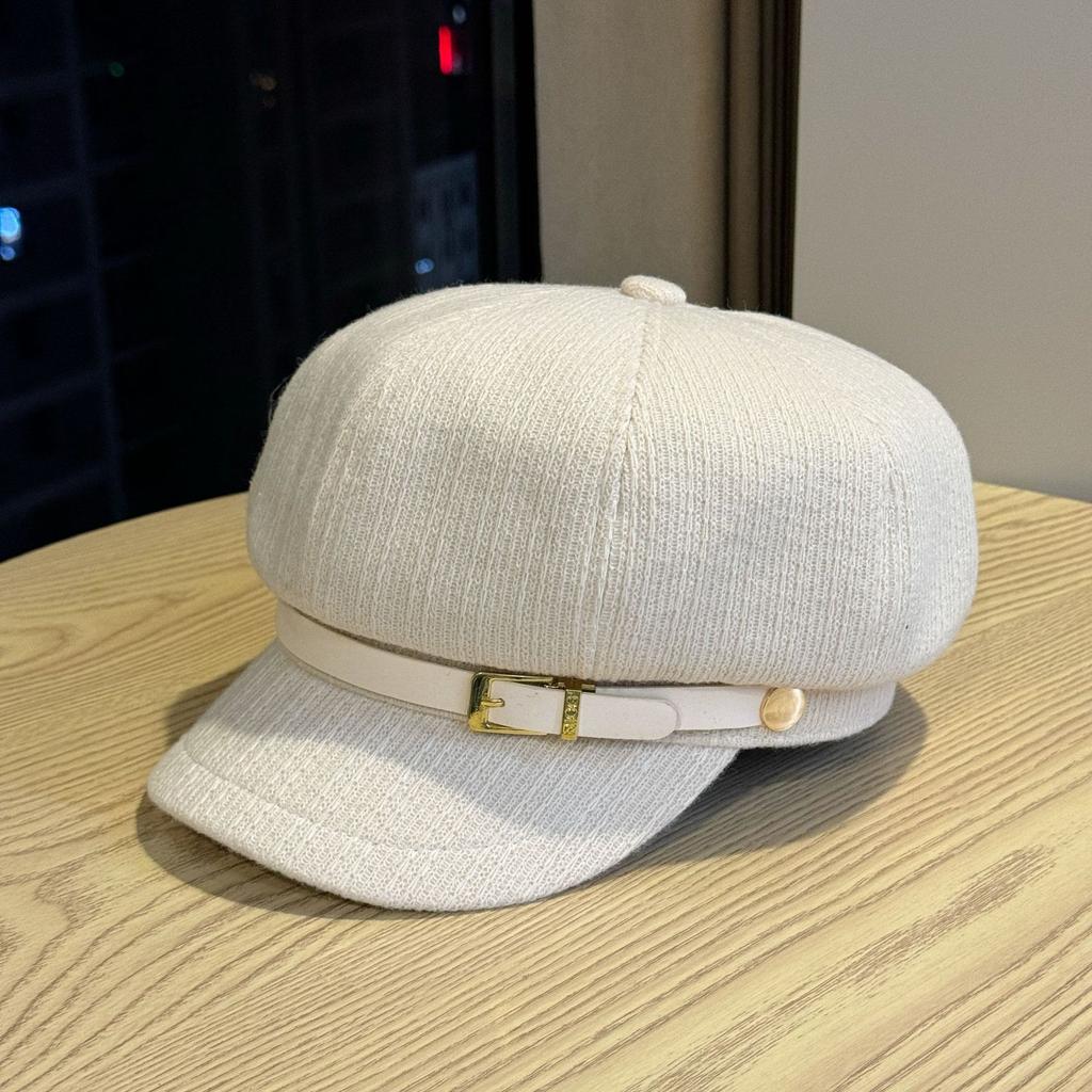 Новая восьмиугольная шляпа для женщин Модная осенне-зимняя шляпа-берет для большого обхвата головы и маленького лица Подходит для квадратного и круглого лица