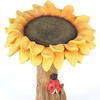 Sunflower Bird Bath Flower Pedestal Birdbath Sunflower Water Bowl Birdseed Tray