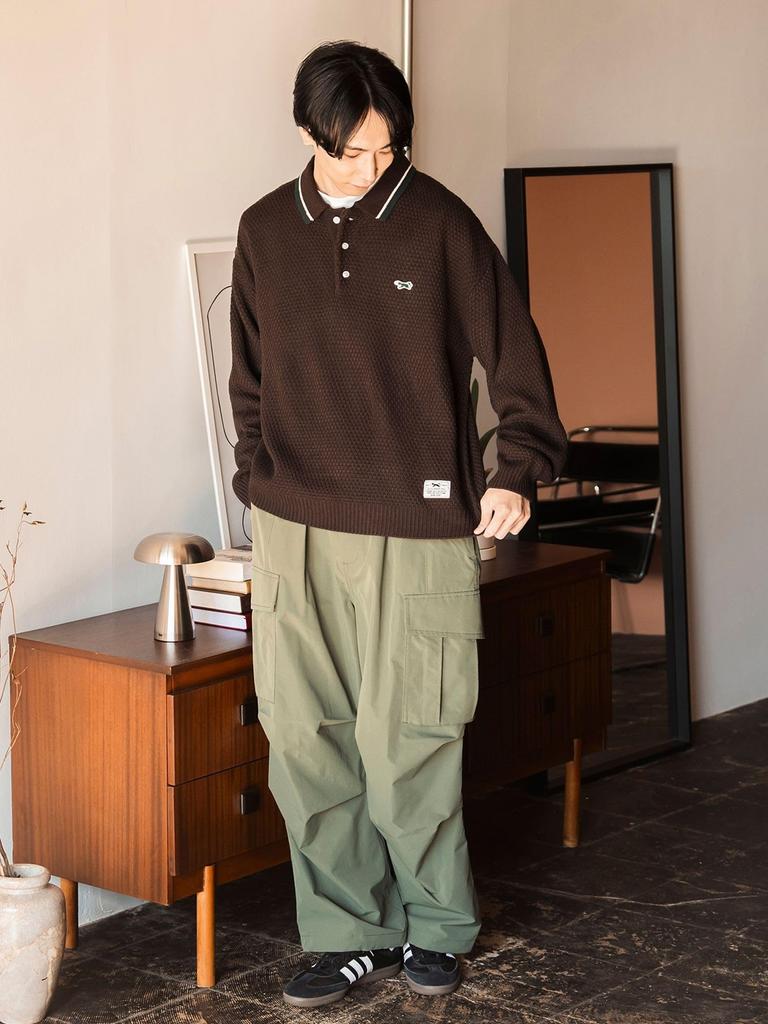 [BEAM'S HEART] L/S Knit [EXCLUSIVE] PENNEY'S FOX One-Point Knit Polo Men's D.BROWN Size S