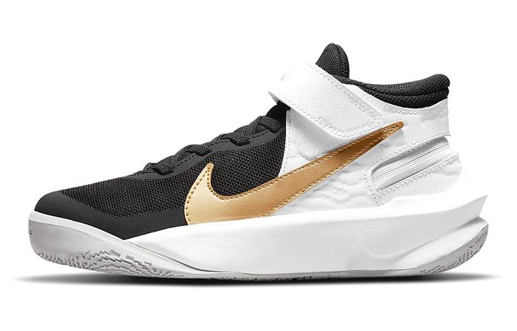 Nike Детские баскетбольные кроссовки Team Hustle D 10 Flyease, нескользящая подошва с амортизацией, износостойкие, средняя высота голенища DD7303-002