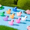 Yousheng 100Pcs Mini Sunglasses Duck Figurine Luminous Miniature Cartoon Duck Ornament DIY Microlandscape Fairy Garden Animal Resin Statue Decoration