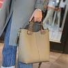 2023 Women's Genuine Leather Bucket Bag - Trendy Large-Capacity One-Shoulder Tote & Commuter Handbag