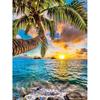 Алмазная картина «Закат на море», полная квадратная вышивка крестиком, 5D Алмазная вышивка, пляж, кокосовая пальма, пейзаж, картины из стразов, мозаика, домашний декор