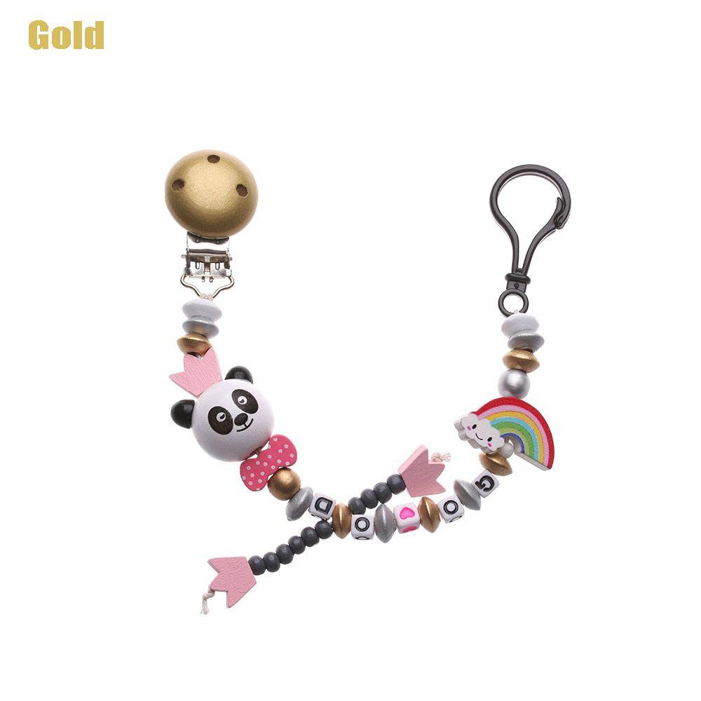 New Panda Rainbow Baby Chew Toy  Pacifier Clip Teething Soother Pacifiers Chain