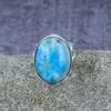Caribbean Larimar Gemstone Handmade 925 Sterling Silver Ring Jewelry All Size