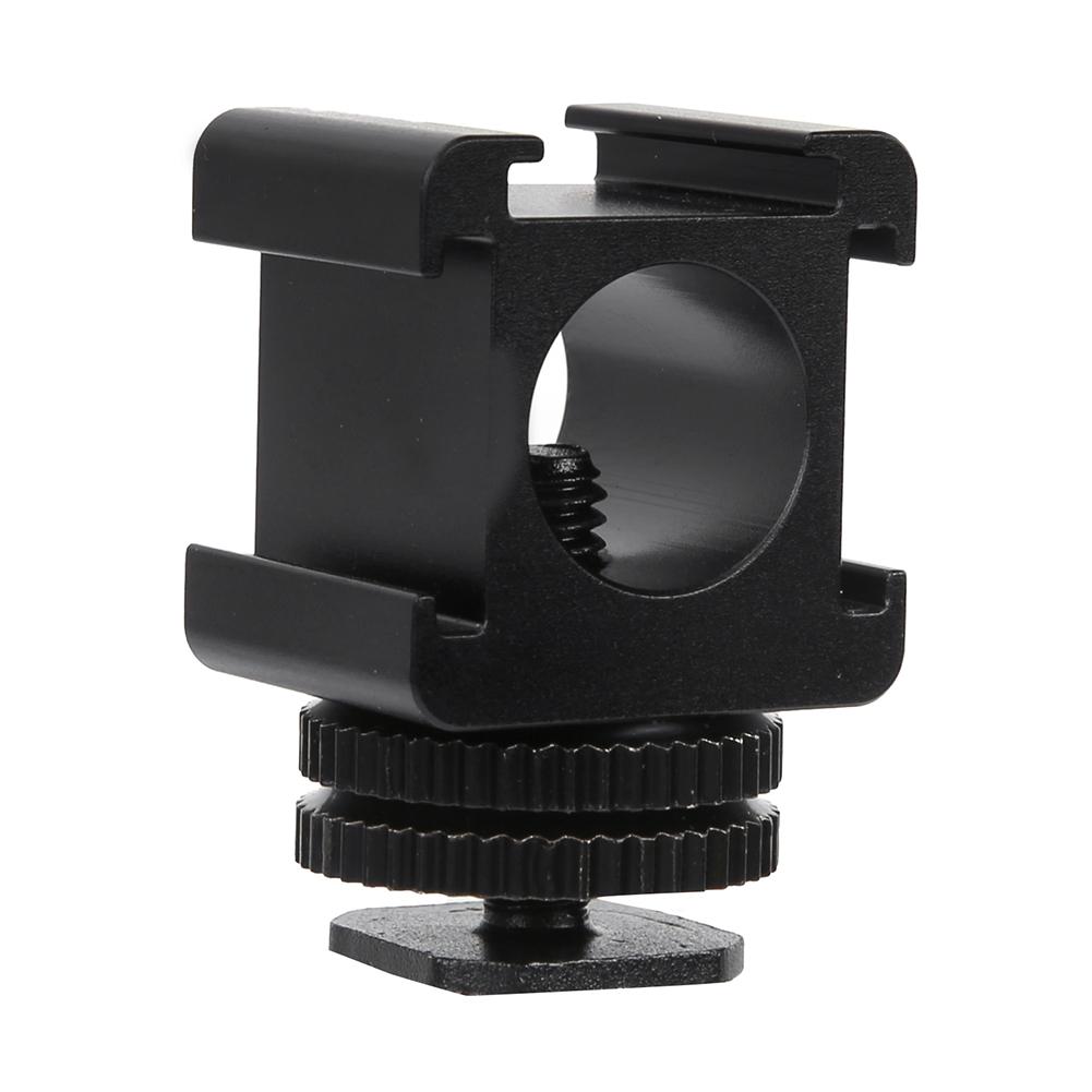 Metal Camera Tri Hot Shoe Mount Adapter for Microphone LED Video Light Monitor