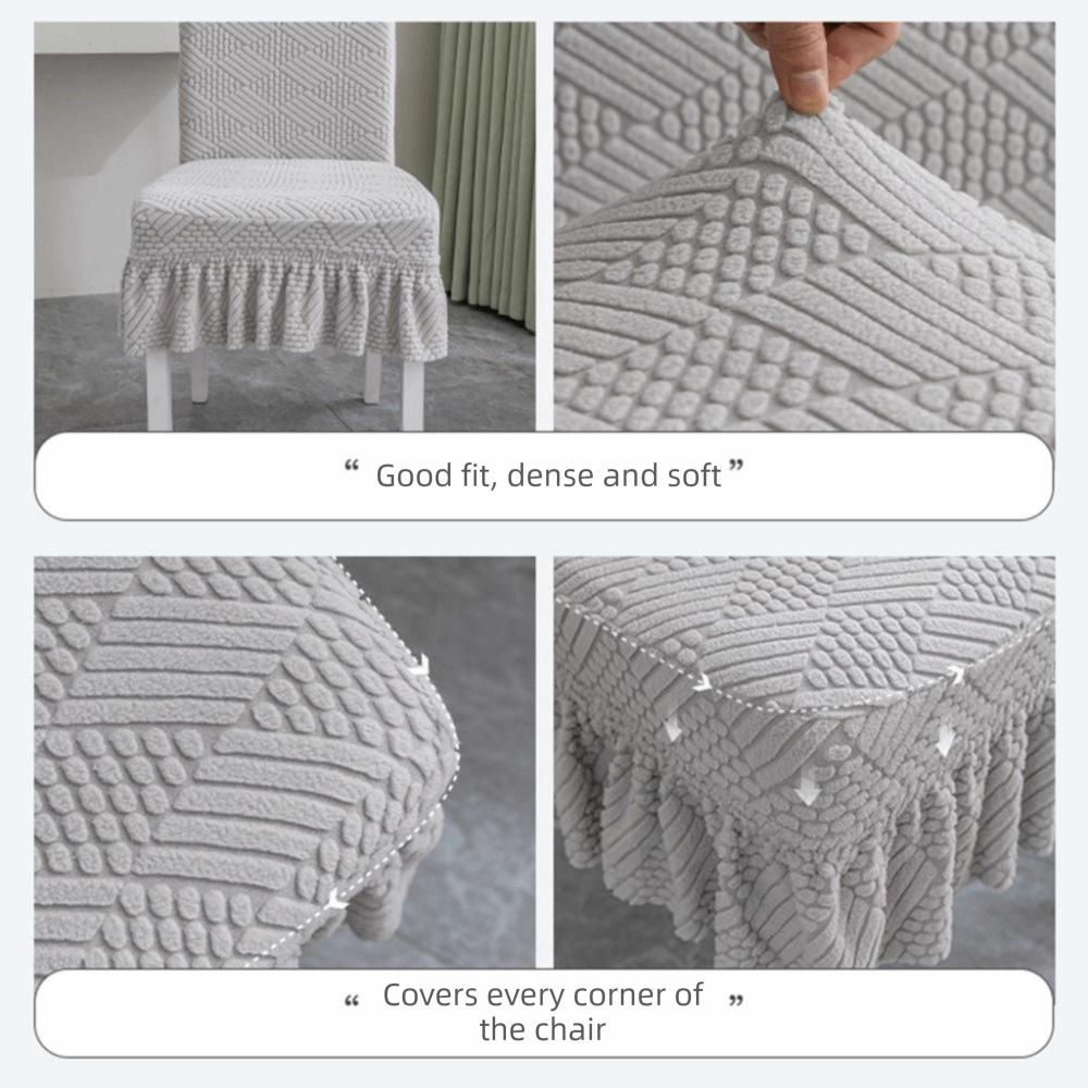 Warm Thickened Chair Cover Elastic Washable Stool Slipcover Removable Anti-dirty Seat Cover Kitchen Chair