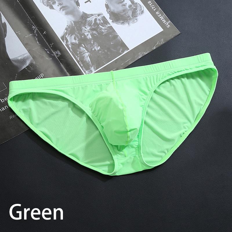 Men Bikini Erotic Underwear Seamless Ultra-thin Underwear Ice Silk Gay Panties Briefs Pouch Summer