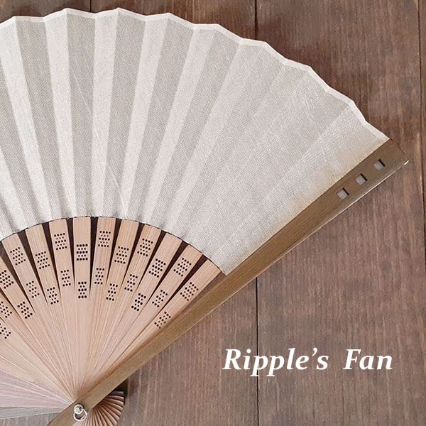 Складной веер Ripple Omi Льняной веер 23см Песок [K.ONISHI M.D.] Мужской 78-06