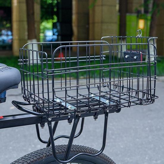 Корзина для заднего багажника велосипеда с вкладышем, складная, сверхпрочная, большой вместимости, выдерживает 56 фунтов, универсальная, металлическая, для горного, дорожного велосипеда