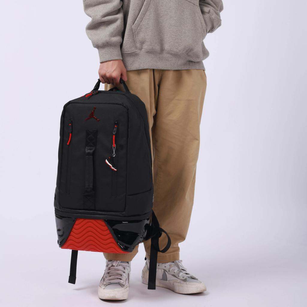 Jordan Fabric Basketball Bag Backpack Regular Unisex Bred Black Red / Red (Unisex) Backpacks DV1872 010