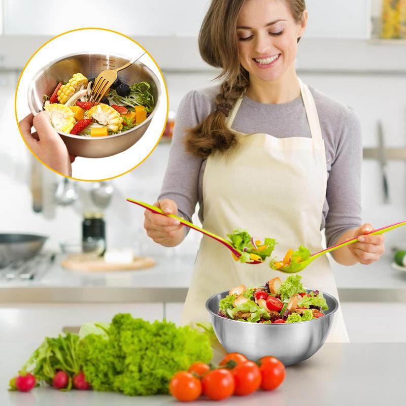Многофункциональный stainless steel Basin Пищевой Салатница С Шкалой Прочная Кухонная Подарочная Миска Салатница И Овощерезка