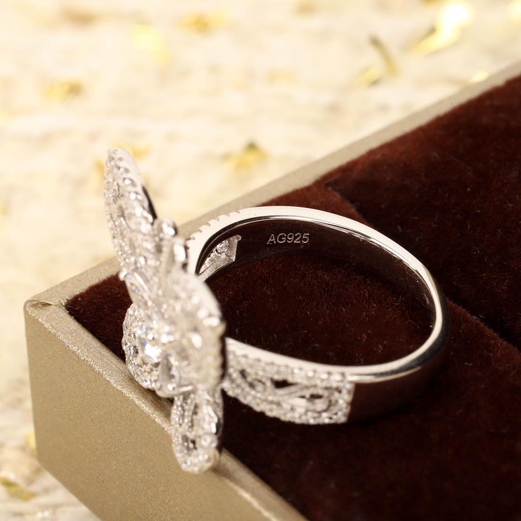 Butterfly Ring 925 Silver Wear-resistant High-end Jewelry Top-notch Electroplating Technolog No Chemical Hazard