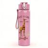 1PC Thin Line Single Tall Giraffe Silhouette 750ml Color Plastic Water Bottle Leakproof Flip Straw Lid For Sports Office Home Use