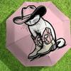 Western Cat Cowboy Hat & Boots Print Umbrella   Automatic Opening/Closing, Outdoor Gear, Travel Accessories, Perfect Gift 196